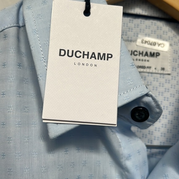 NWT Duchamp London Textured Dot Dress Shirt, Size M - Picture 5 of 8